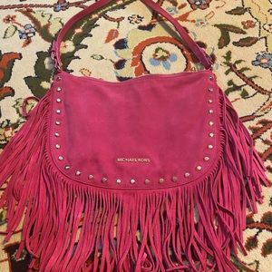 Pink Michael Kors fringe bag